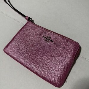 Coach Metallic Pink Wristlet